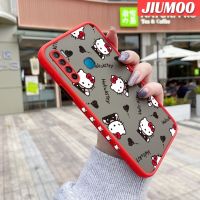 เคส JIUMOO สำหรับ Infinix S5 S5ไลท์เคส X652ลายการ์ตูนน่ารักลายเฮลโลคิตตี้บางขอบสี่เหลี่ยมด้านข้างดีไซน์ใหม่มีน้ำค้างแข็งโปร่งใสกันกระแทกเคสมือถือแข็งปลอกซิลิโคนคลุมทั้งหมดเคสป้องกันกล้องแบบนิ่ม