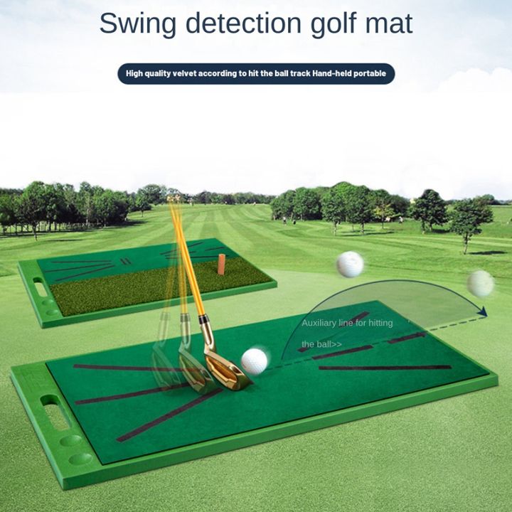 1-piece-golf-swing-training-mat-golf-swing-mat-trainer-with-track-velvet-surface-portable-rubber-pad-for-swing-detection-batting-b