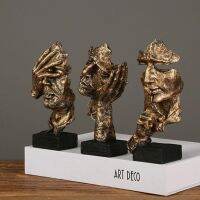 Silence Is Gold David Vintage Home Loft Decor Statues For Decoration Nordic Style Accessories Sculpture Garden Statue Resine