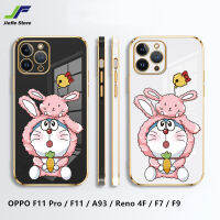 เคสโทรศัพท์เพลงแมวกระต่ายการ์ตูนใหม่กันกระแทกสำหรับ OPPO F11โปร/F11/A93/เรโน4F/F7/F9โดราเอมอนน่ารักเคสห่อหุ้ม TPU