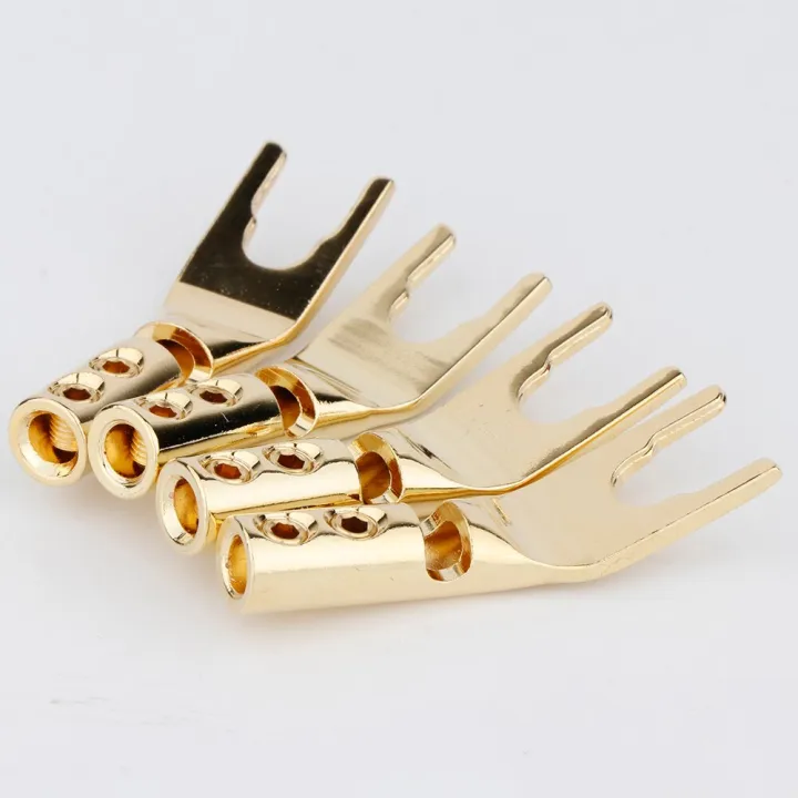 8pcs-pure-copper-rhodium-gold-silver-plated-y-spade-connector-fork-loudspeaker-y-plug-audio-cable-terminal