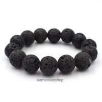 LAVA STONE หินลาวา หินภูเขาไฟ ขนาด 12 มม. สร้อยข้อมือหินแท้ by siamonlineshop