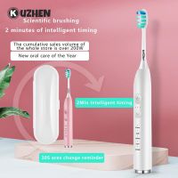 ♛ Electric Toothbrush With 3Replacement Toothbrush Heads Waterproof Rechargeable/Battery Sonic Vibrating Soft Bristle Toothbrushes