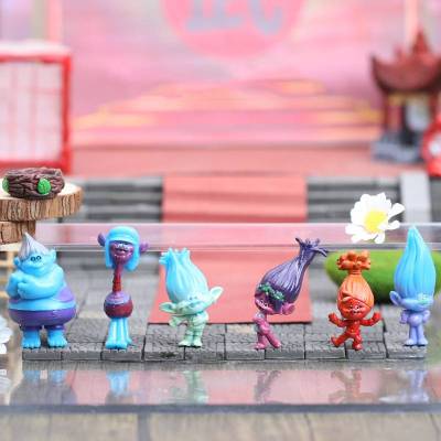 6pcs Trolls Action Figure Poppy Branch Bridget Chef Model Dolls Toys For Kids Home Decor Gifts Collections