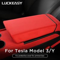 For Tesla Model 3 Model Y 2017-2023 Car Central Control Armrest Box Leather Protective Cover Interior Auto Essories Model3