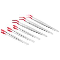 6 Pcs of Rubber Tip Tweezers PVC Silicone Precision Tweezers Laboratory Industrial Hobby Craft Tweezers Tool