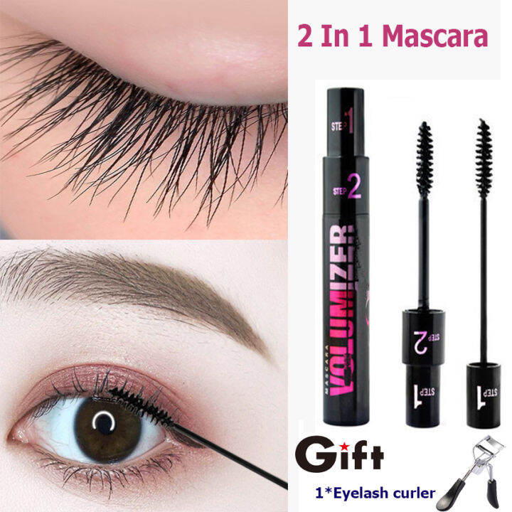【Free Gift】2 In 1 3D Curled Lashes Mascara Volumising Lengthening Water