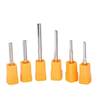 10pieces 3.175mm 4mm 6mm 8mm Two Flutes Straight Slot End Milling Cutter สําหรับไม้ CNC Engraving Cutters Carbide Endmills เครื่องมือ