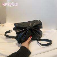 [Pinfect] แฟชั่น Vintage Sweet Bowknot กระเป๋าเมสเซนเจอร์สตรีกระเป๋า Casual Big Bow หนัง Crossbody กระเป๋ากระเป๋าถือ