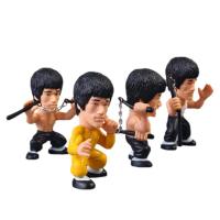 【No-profit】 Toy Shoy &amp; Stationers 4ชิ้น3นิ้ว8ซม. โมเดล PVC สำหรับ King Of Fu Bruce Lee ตุ๊กตาขยับแขนขาได้ครบรอบ75th ของเล่นตกแต่ง