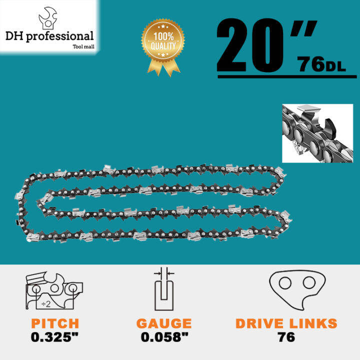 NEW 20 Inch Chainsaw Chain for Guide Bars, .058" Gauge, .325" Pitch, 76