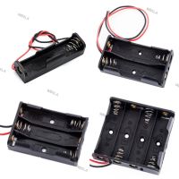 1 2 3 4 Slots ports AA Size Power Battery Storage Case Box Holder Leads black for diy repair tools WB6TH