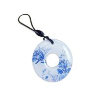 Waterproof 13.56MHz RFID Sticker Round Crystal Epoxy Resign Keyfob Keychain S50 1K Chip NFC Tag IC Smart Card with Keyring Household Security Systems