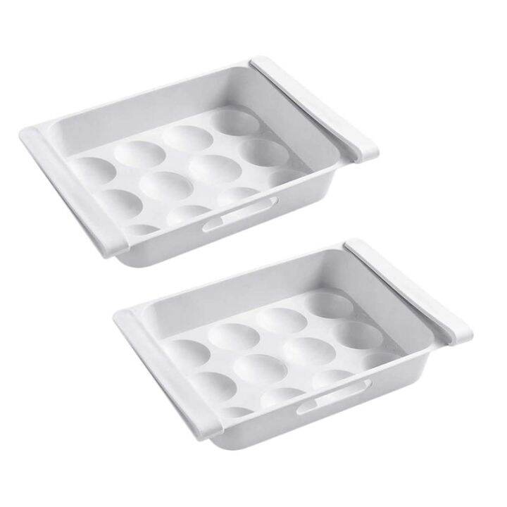Fridge Drawer, 2 Pcs Fridge Storage Box, Plastic Fridge Shelf to Save