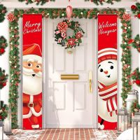 【LZ】✠  Christmas Door Decoration 2023 Merry Christmas Banner Decor for Home Hanging Xmas Ornament Navidad Happy New Year Gift 2024