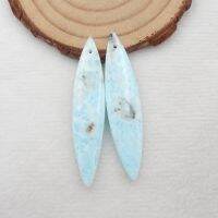 Natural Gemstone Larimar Fashion women earrings bead,Semiprecious stone Jewelry 47x10x4mm6g