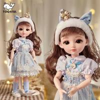 TOOYFUL BJD ตุ๊กตาเด็กผู้หญิง23ตุ๊กตา BJD พร้อมชุดแต่งตา3D แต่งหน้า DIY ของเล่นแต่งตัวตุ๊กตาการ์ตูนแฟชั่นตุ๊กตาน่ารักสำหรับปาร์ตี้ของขวัญเด็กๆ