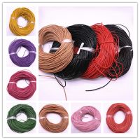 5yards 2.0mm Genuine Cow Leather Round Thong Cord DIY Bracelet Findings Rope String For Jewelry Making