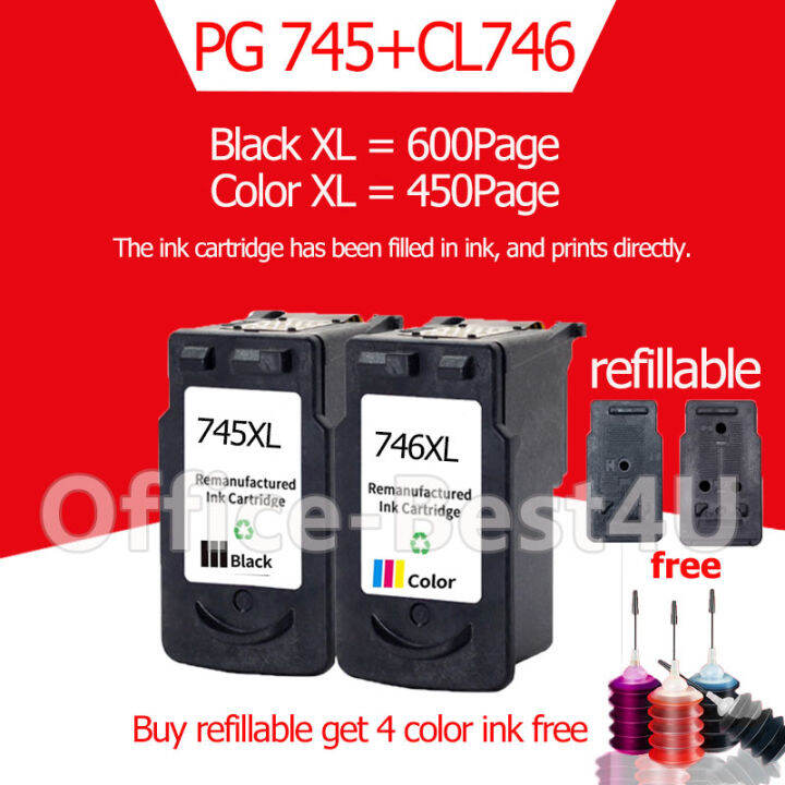 For Canon 745 746 ink PG745XL CL746XL refillable ink cartridge