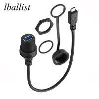 lballist Type C 3.0 Type C 2.0 Male to USB 3.0 USB 2.0 Female OTG Dashboard Cable Waterproof Shielded For Car Motorcycle Boat