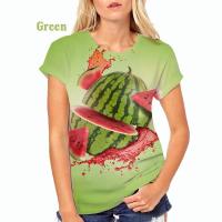 ❦﹉❈  2023 Latest Fashion Watermelon Shirt Women Short Sleeve Watermelon Print Personality 3D T-Shirt