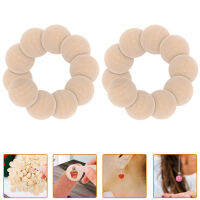 FICUESTORE【New】 200 ชิ้นครึ่งรอบลูกปัดไม้ไม้ครึ่งลูกสำหรับ DIY Art Craft