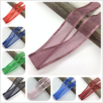 5yards/Lot 25mm Satin Edge Ribbon Organza Ribbon For Bow Wedding Christmas Decoration Handmade DIY Wrapping Crafts Gift Wrapping  Bags