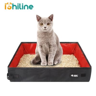 【YF】 Folding Travel Pet Cat Litter Box Dog Toilet Tray Bedpan Waterproof Outdoor Foldable