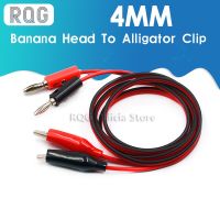 4MM Dual Alligator Clip to Banana Connector Oscilloscope Test Probe Cable 1M 3FT Red Black Electrical Circuitry  Parts