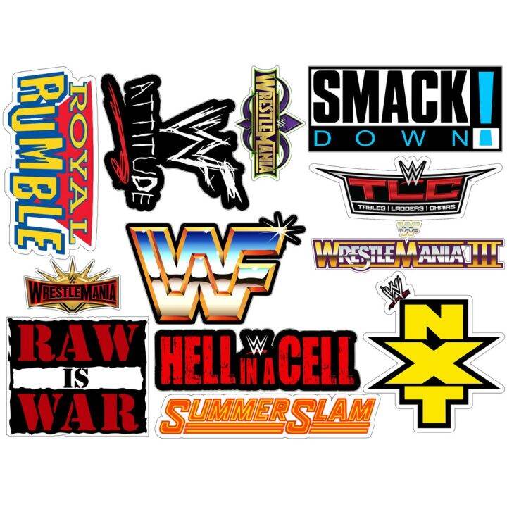 WWF Wrestling Vintage Logos Sticker Pack (WWE Stickers for Phones