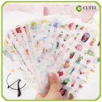 CUFEI 6 sheets สัตว์พืช เครื่องเขียน Notebook Scrapbooking Kawaii สติ๊กเกอร์กระดาษ Washi Journal