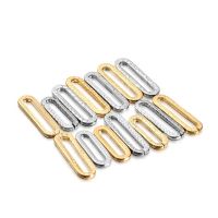 20Pcs 6Size Square Oval Stainless Steel Charms Geometric Paperclip Embossing Link Connector For DIY Jewelry Making Accessories