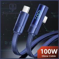 JIAJUSUANSOU สาย USB 90องศาชนิด C PD 100W USB C การตัดอย่างรวดเร็วสายเคเบิลพันข้อศอกสายชาร์จคุณภาพสูงมุมที่เหมาะสมสำหรับ Macbook/ Xiaomi/Huawei