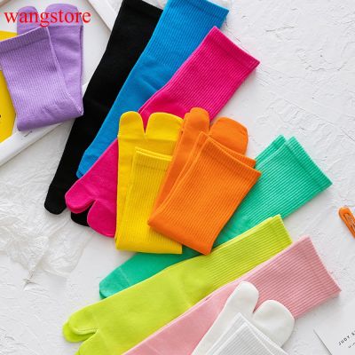 WANGSTORE Uni Long Tube Tabi Socks With Separate Toes For Men And Women Cotton Japanese Pig Trotters Split Two Toe Socks Four Seasons