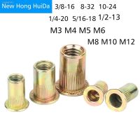 ﹍✹ Rivet Nut Metric Rivnut Thread Insert Rivetnut Nutsert Zinc Plated Steel8-32 10-24 3/8-16 1/2-13 5/16-18 1/4-20M3M4M5M6M8M10M132