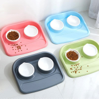 Dog Feeder Drinking Bowls for Dogs Cats Pet Food Bowl Comedero Perro Miska Dla Psa Gamelle Chien Chat Voerbak Hond D1332