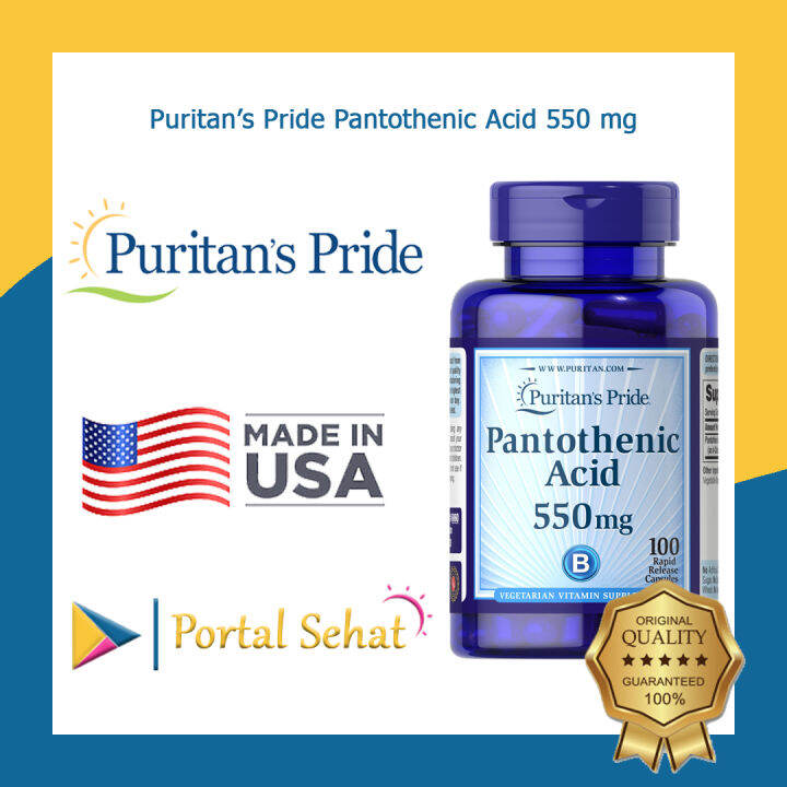 Puritan's Pride Panthotenic Acid 550 Mg 100 Capsules Lazada Indonesia