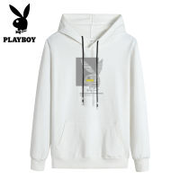 ♂ Playboy เสื้อกันหนาวผู้ชายฤดูใบไม้ร่วงผู้ชายเสื้อสวมหัวแบบฮู๊ดหลวมฉบับภาษาเกาหลีของ Trend All-Match ฤดูใบไม้ร่วง