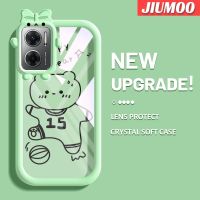 เคส JIUMOO สำหรับ Xiaomi Redmi 10 5G Redmi Note 11E 5G Redmi 11 Prime 5G เคสการ์ตูนลายหมีหลากสีน่ารักกล้องมอนสเตอร์ตัวน้อยนิ่มสำหรับเลนส์กันกระแทกแบบใสเคสมือถือเคสความคิดสร้างสรรค์โปร่งใสเรียบง่ายฝาครอบป้องกันซิลิโคน