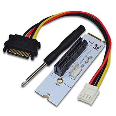 NGFF M.2 to PCI-E 4X Riser Card M2 Key M to PCIe X4 Adapter with LED Voltage Indicator for ETH Bitcoin Miner Mining