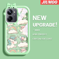 เคส JIUMOO สำหรับ Realme 10 Realme 10 Pro Plus 5G เคสการ์ตูนม้าสีรุ้งสีสันสดใสน่ารักกล้องมอนสเตอร์น้อยนิ่มสำหรับเลนส์กันกระแทกแบบใสเคสมือถือป้องกันซิลิโคนเรียบง่ายปลอกความคิดสร้างสรรค์โปร่งใส