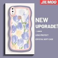 เคส JIUMOO สำหรับ VIVO Y85 V9 V9เยาวชน V9 Pro แฟชั่นดอกทิวลิปลวดลายขอบเป็นคลื่นเคสมือถือกันกระแทกแบบใสนิ่มเคสป้องกันซิลิกาเจลที่โปร่งใสลายกล้องถ่ายรูปเก๋ไก๋