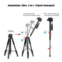 Walkingway Q222 Camera Tripod Tripode Stative light professional Tripod Monopod Travel Stand for Camera DSLR SmartphonePojector