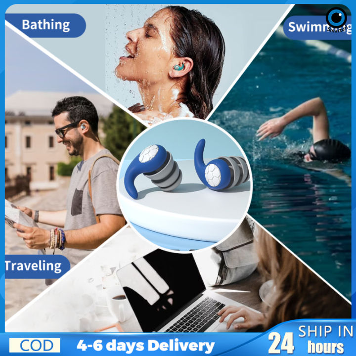 ที่อุดหูที่อุดหูสำหรับว่ายน้ำกันน้ำซิลิโคนใช้ซ้ำได้สบายสำหรับอาบน้ำอาบน้ำเล่นกีฬาทางน้ำอื่นๆ