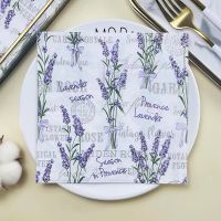 20Pcs/Pack Decoupage Lavender Paper Napkins Elegant Flowers Tissues for Wedding Party Supplies Serviettes for Home Deccor HOT Nails Screws Fasteners