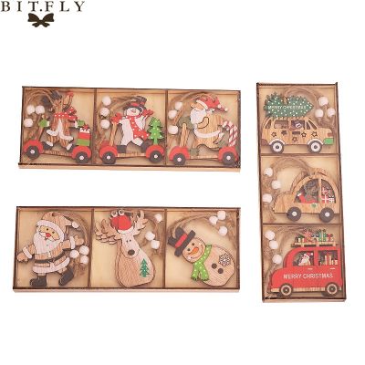 9Pcs/Set Wooden Christmas Pendant Christmas Decorations for Home Christmas Tree Decor Navidad 2020 Ornaments Xmas Gifts New Year