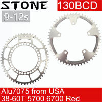 หินรอบchainring 130 BCDสำหรับShimano 5700 6700 42 ครั้ง 44 ครั้ง 46 48 50 52 55 58 ครั้ง 60 ครั้งจักรยานเสือหมอบวงกลมchainwheel 130bcdสำหรับSRAMสีแดง