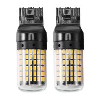 2Pcs Super Bright Canbus T20 7440 W21W Wy21W 144-Smd ย้อนกลับเลี้ยวสัญญาณไฟข้อผิดพลาดฟรีไฮเปอร์แฟลช T20 7440หลอดไฟ Led