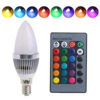 【☊HOT☊】 dongdangx59 E12/E14 3W หลอดไฟ Led Rgb 15เปลี่ยนหลอดไฟแสงเหลืองโคมไฟ/รีโมทคอนโทรล Ac85-265v