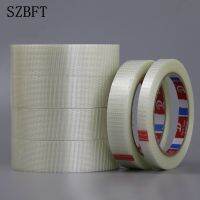 SZBFT Strong mesh fiberglass tape High-strength transparent cross pattern single-sided tape Aircraft model tape 25 meters long Adhesives Tape